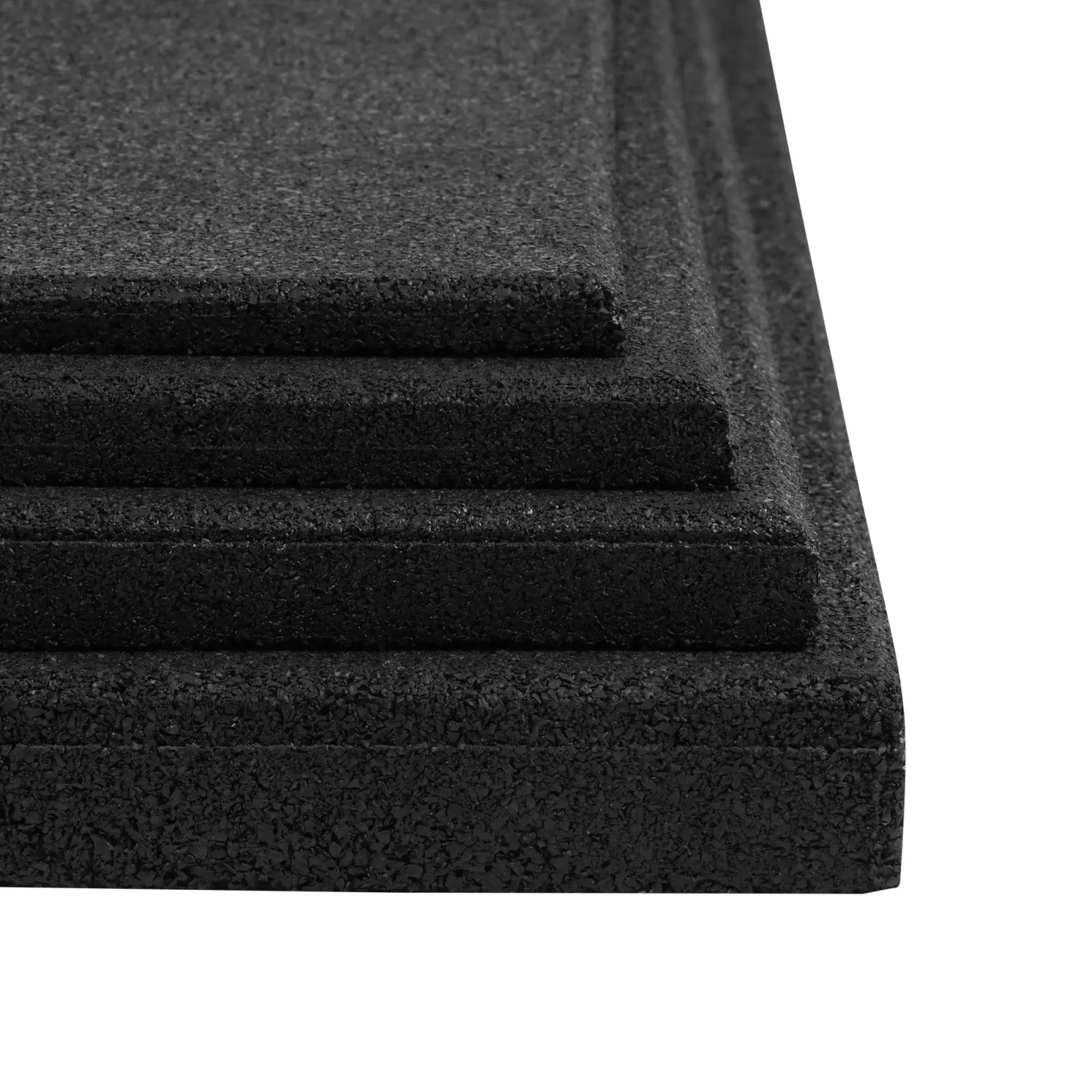 Vergleich der Plattenstärke der Gym Square Elevate Fitnessmatte - schräg von oben