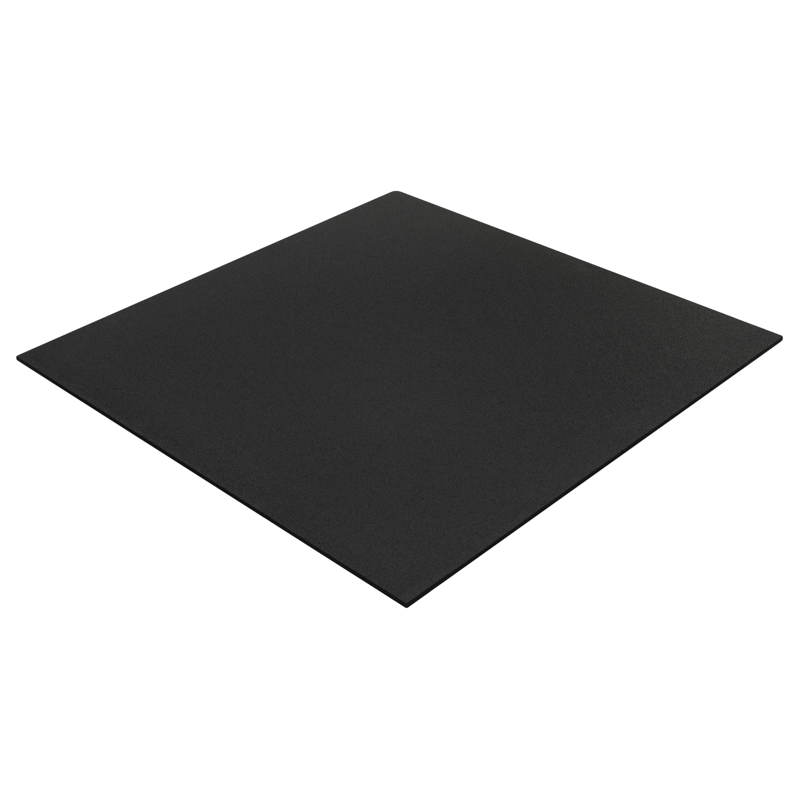 Schwarze Gummimatte PRO Quadrat in isometrischer Projektion