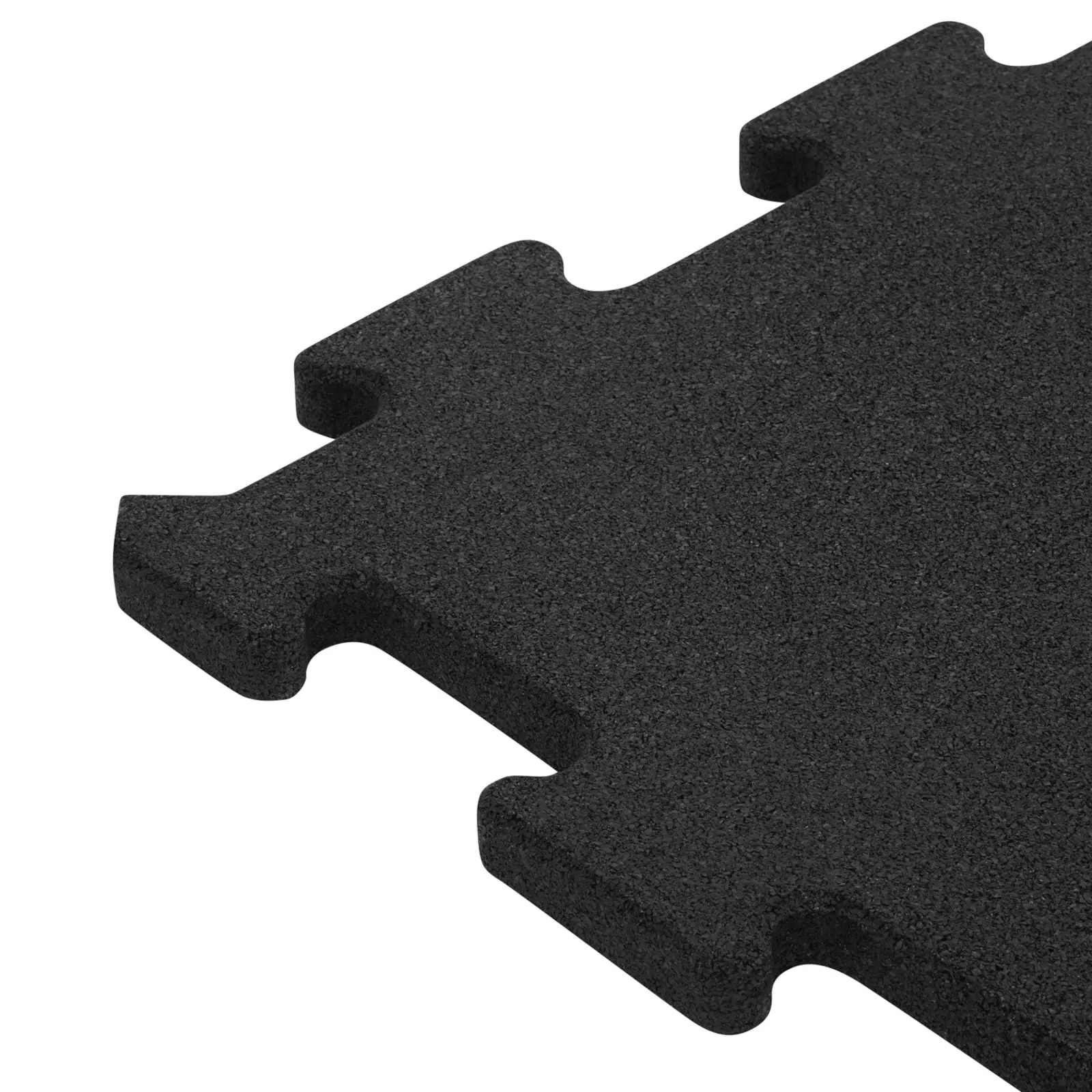 Nahaufnahme der Ecke und der Verzahnung der Fitness Puzzle Matte Elevate 102x102 cm